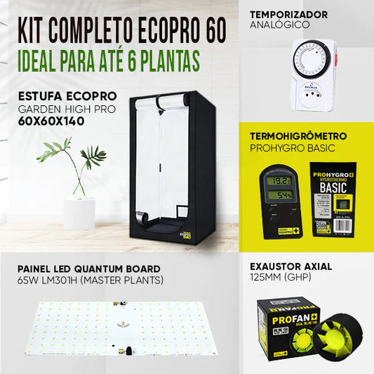 Kit de Cultivo Indoor Raiz - Ecopro 60 + Quantum Board 65w PRO-MASTER Samsung LM301H
