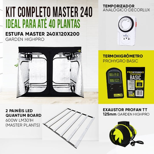 Kit de Cultivo Indoor Raiz - Master 240L + 2 Quantum Bar 600W PRO-MASTER Samsung LM301H